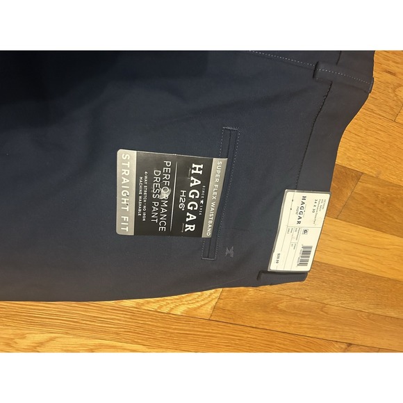 HAGGAR Mens 34x30 Blue  Golf Performance Dress‎ Pant Stretch Straight Flex - Picture 8 of 9